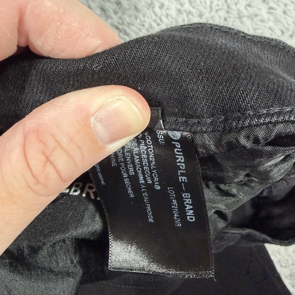 Purple Brand Black Jeans Mens 36x30 P001 Skinny Stretch Lycra